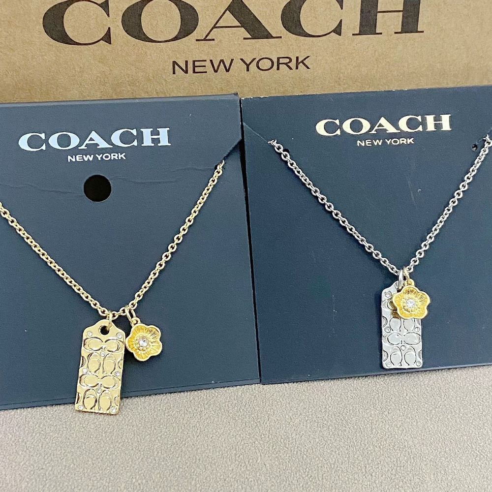 Coach Cool Rhinestone Horseshoe Necklace Unisex